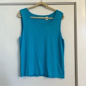 Y2K Laura Ashley turquoise blue tank top shell women’s size large sleeveless